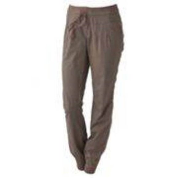 Womens Joggers Pants Mudd Olive Green 5 Twill Elastic Drawstring Waist Lowrise - Picture 1 of 6